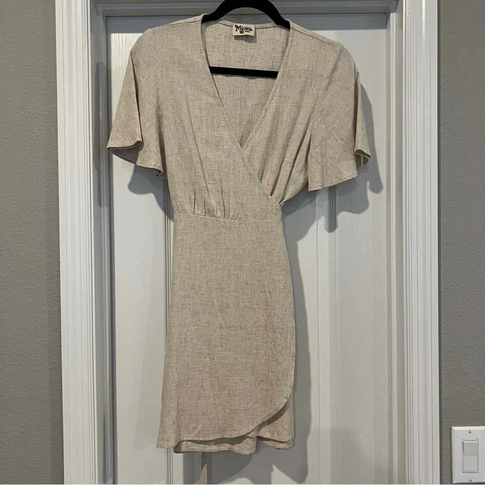 Show me Your Mumu linen wrap dress, size small